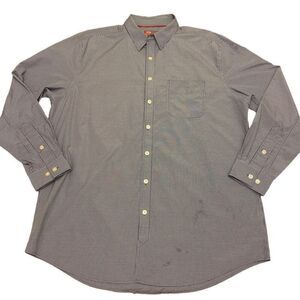 Oobe Team Style Chikfila Blue and White Check Long Sleeve Button Down Shirt Sz X